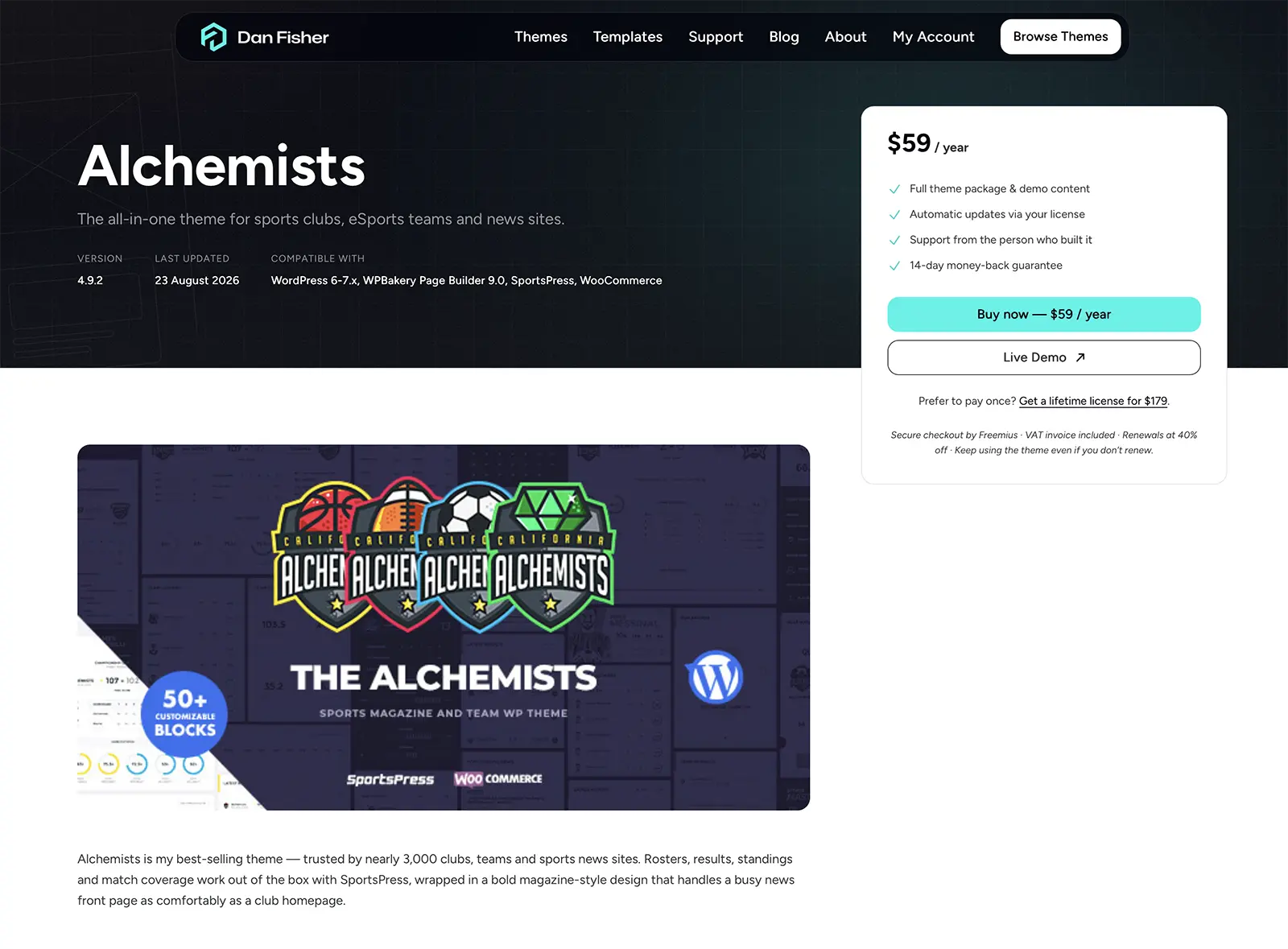Dan fisher single product page